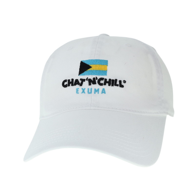 Chat 'N' Chill® Relaxed Twill Bahamas Flag Hat White
