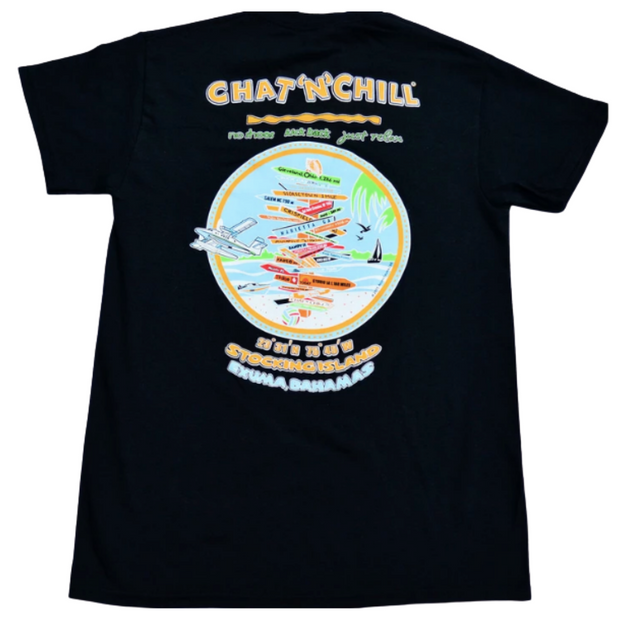 Chat 'N' Chill® Big & Tall Sign Post T-Shirt Black
